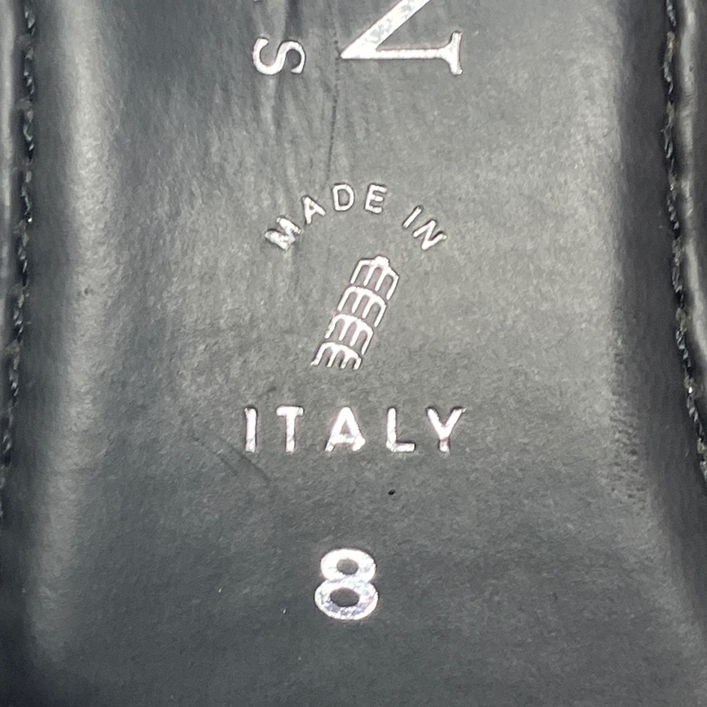 Italian Shoemakers Silver Black Wedge Sandals Size 8 Made in Italy Rhinestone - Picture 2 of 13
